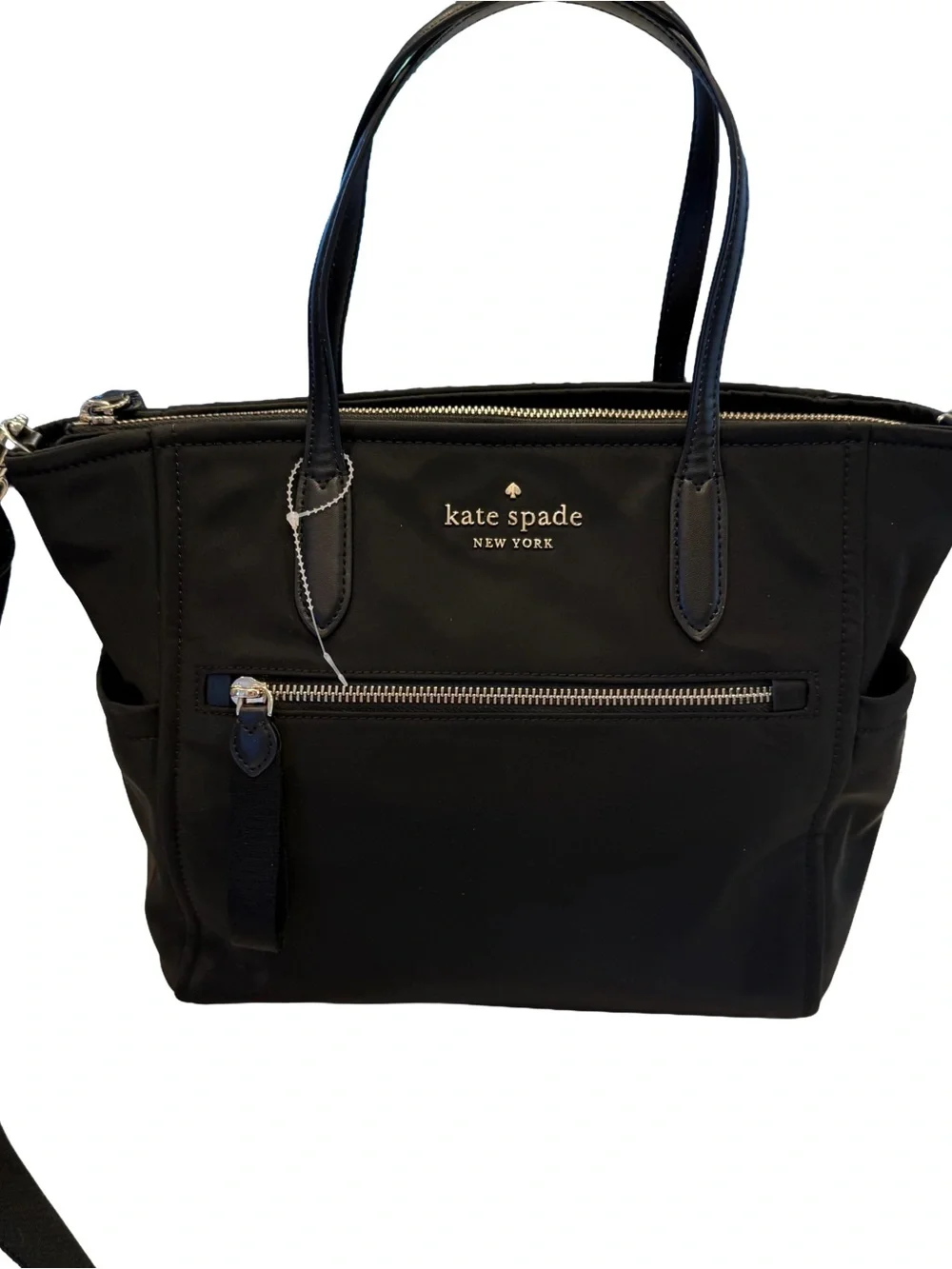 Kate Spade Chelsea Medium Satchel Black Nylon Crossbody Black NWOT